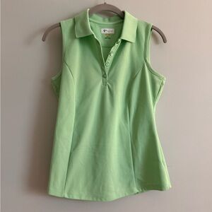 Greg Norman Light Lime Sleeveless Polo Tank Top